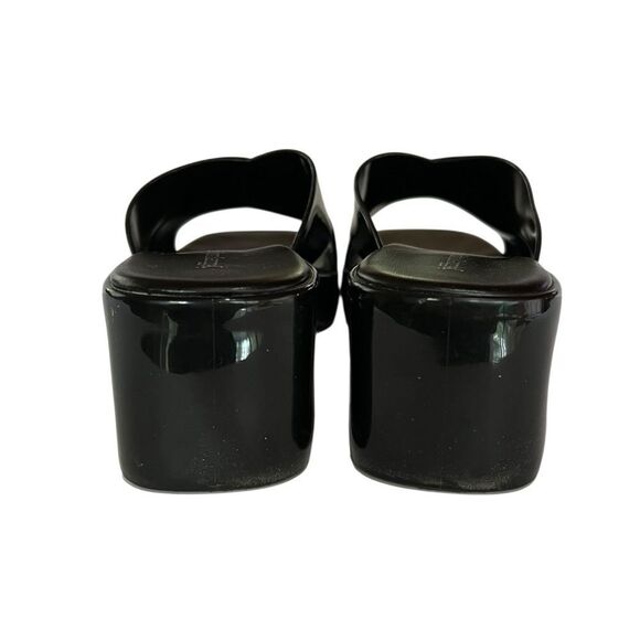 Jeffrey Campbell Bubblegum Shiny Black Chunky 90s Platform Slide Sandal Size 6 - Picture 10 of 11